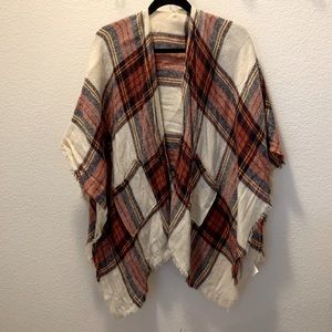 Plaid Knit Poncho